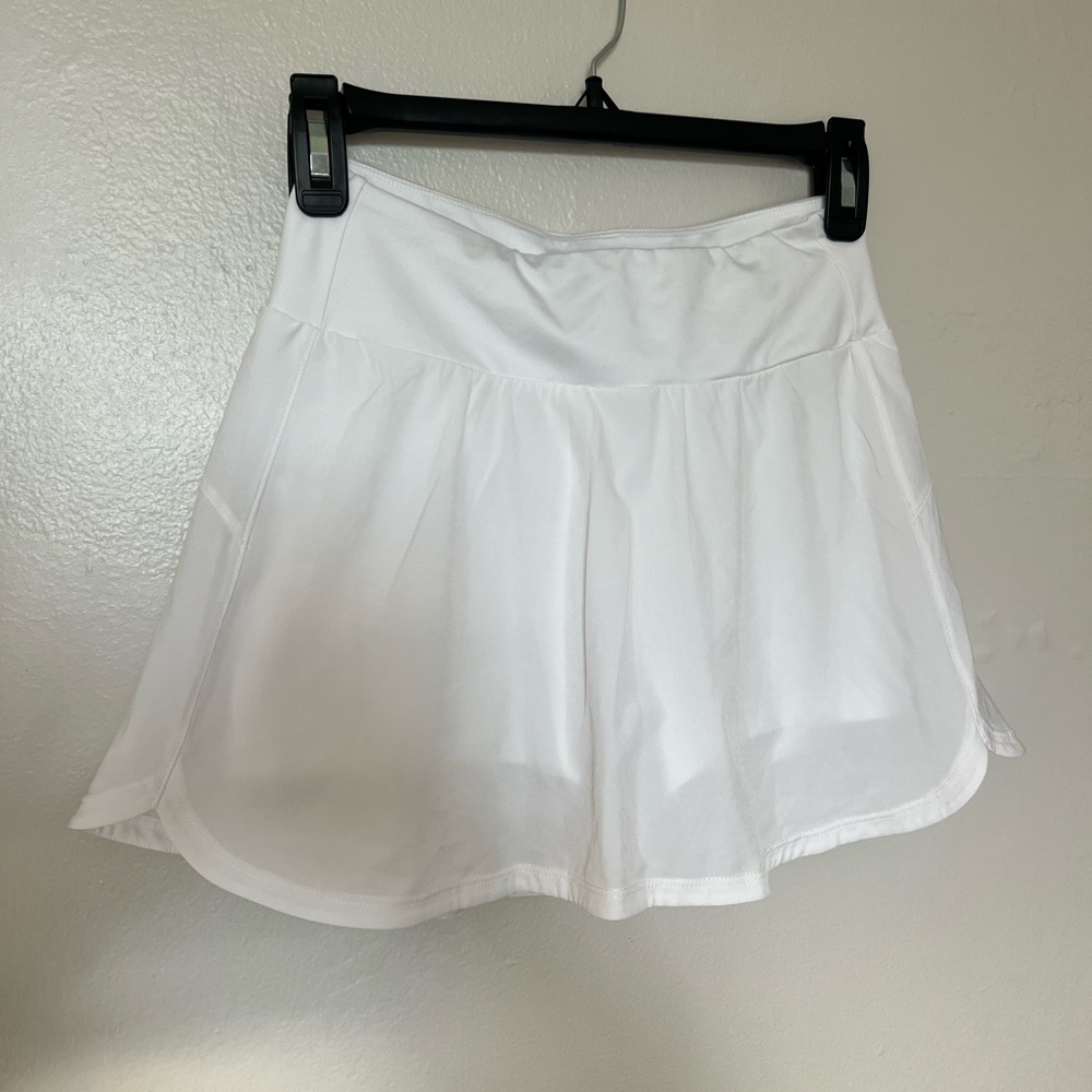 Zella White Mini Skirt Golf Skirt Tennis Skort with Built in Shorts XS